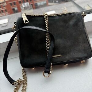 Rebecca Minkoff Black Crossbody Bag with Gold Chain